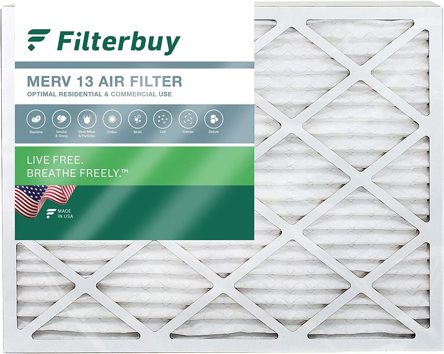 Filterbuy 20x24x4 MERV 13 Pleated HVAC AC Furnace Air Filters (1-Pack)