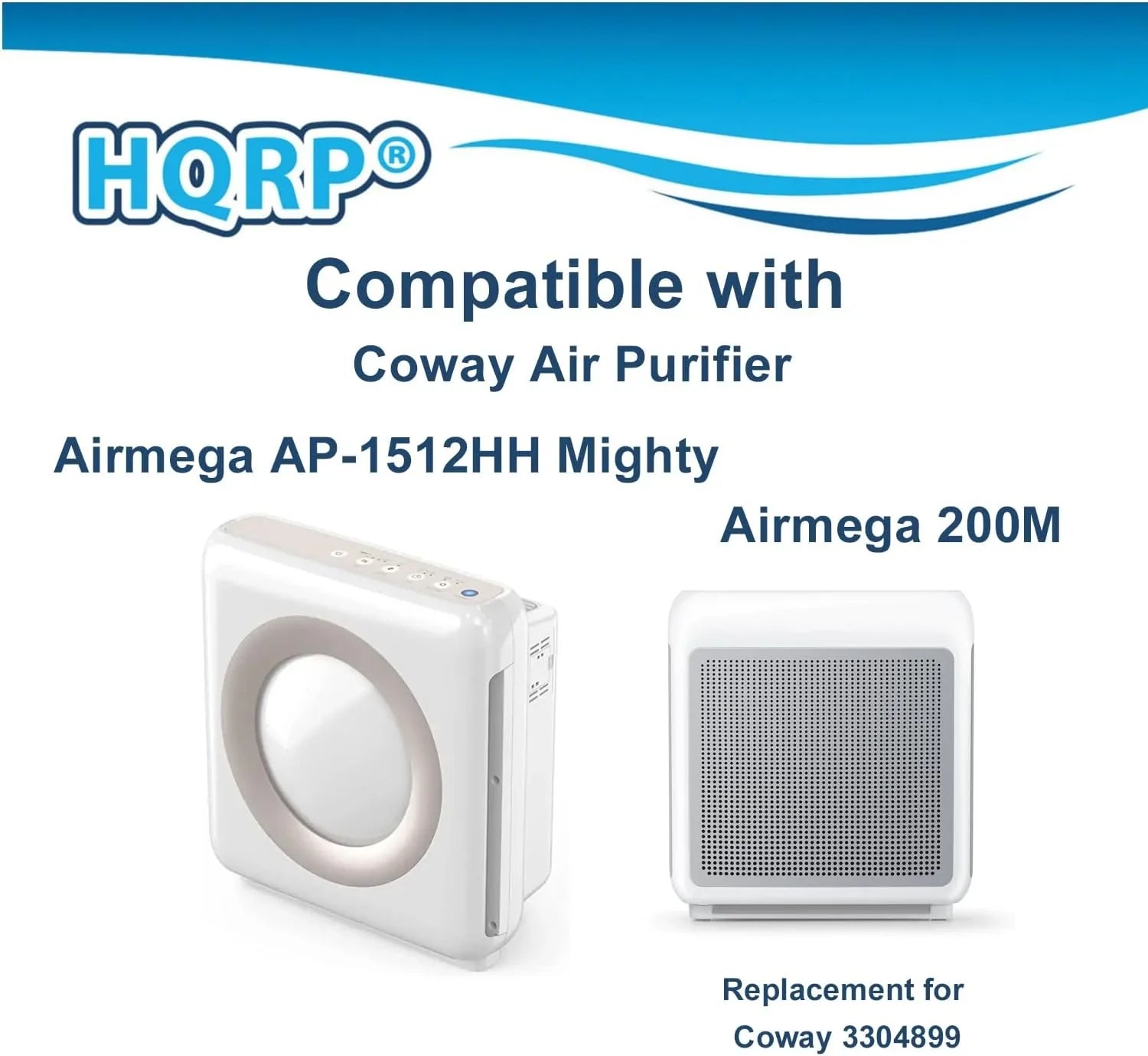 Stylish HQRP AP-1512HH Replacement Filter Compatible with Coway Airmega AP1512HH Mighty, AP-1518R Airmega 200M Air Purifier, Part 3304899, 2 True HEPA Filter + 4 Activated Carbon Pre-Filters