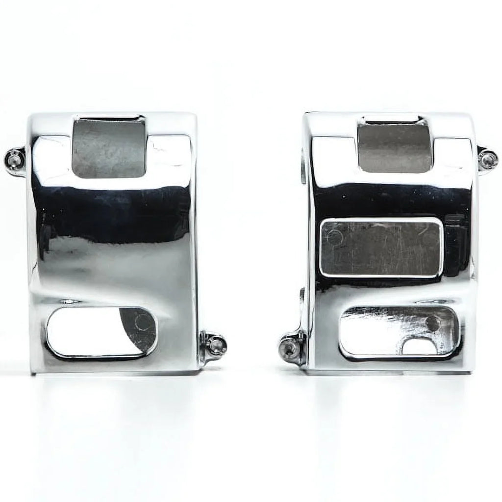 Krator Yamaha Road Star V-Star 650 Kawasaki Vulcan 1500 1600 Custom Handlebar Switch Housing Cover Kit - Chrome