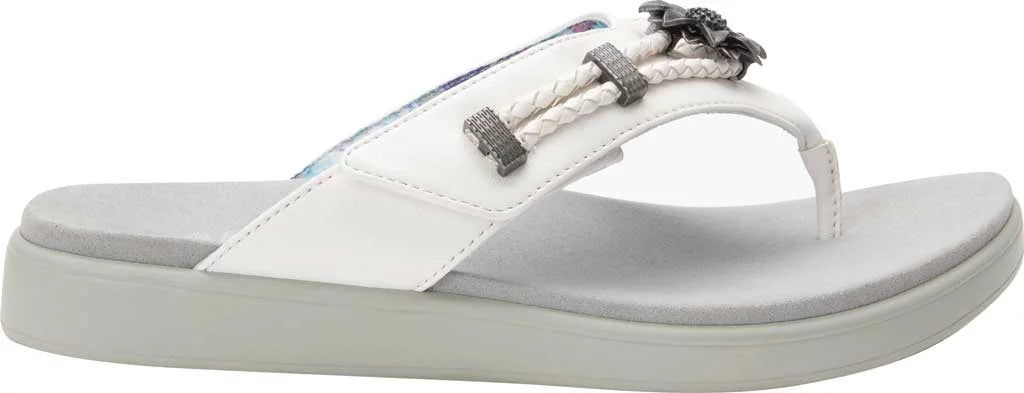 Women's Alegria by PG Lite Layah Thong Sandal White Vegan Leather 41 M