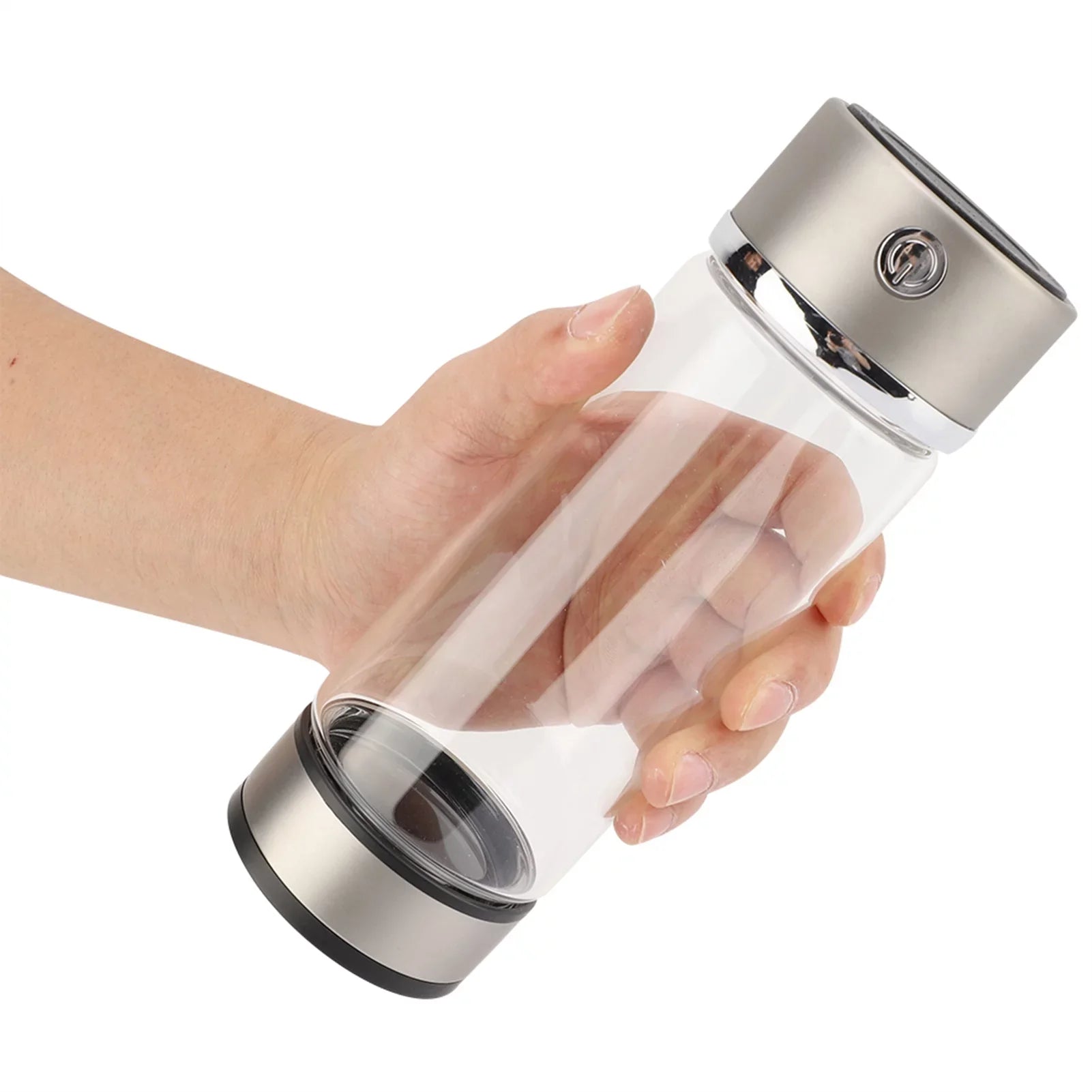 Nikou USB Charging Rich Hydrogen Water Purifier Filter Glass Bottle Anti-Skid Portable Lonizer Cup