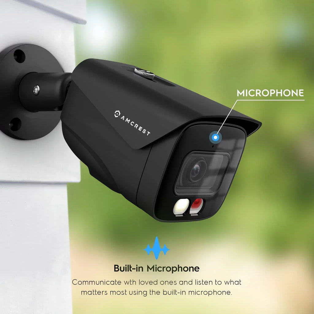 Amcrest 4K IP PoE AI Camera UltraHD 8MP Security Outdoor Camera, FOV 129Â°, 49ft Color Nightvision, Human & Vehicle Detection, IP67 Weatherproof, 4K (3840x2160) @15fps, Black, IP8M-2796EB-AI - Exclusive Design