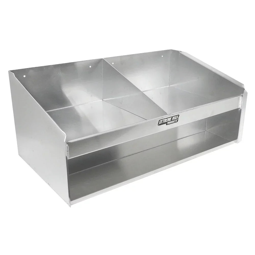Extreme Max 5001.6038 Double Helmet Bay Aluminum Cabinet Organizer for Enclosed Race Trailer Shop Garage Storage - Exclusive Design