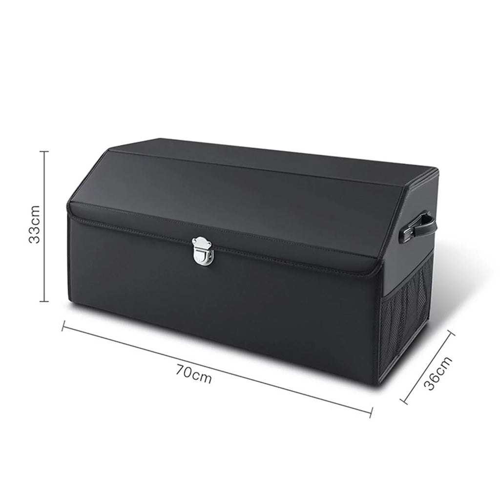 Stylish Car Trunk Organizer Dustproof with Handles Foldable Car Storage Box Bin for Cars L