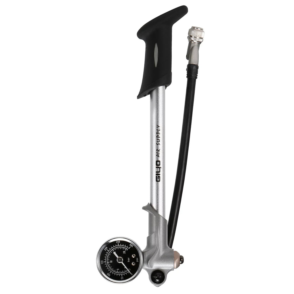 Stylish Arealer 300PSI Front Fork and Front Suspension Pump With Gauge High Pressure Pump with Lever Lock Schrader Valve Air Pump for MTB Mountain Bike