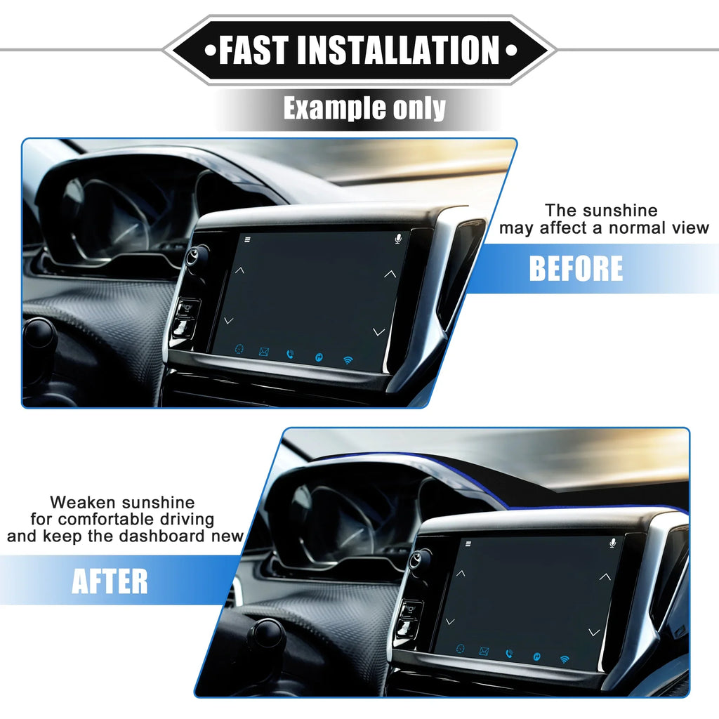 Unique Bargains Car Center Console Dashboard Cover Mat for Ford F150 2015-2020 Protective Polyester Black Blue