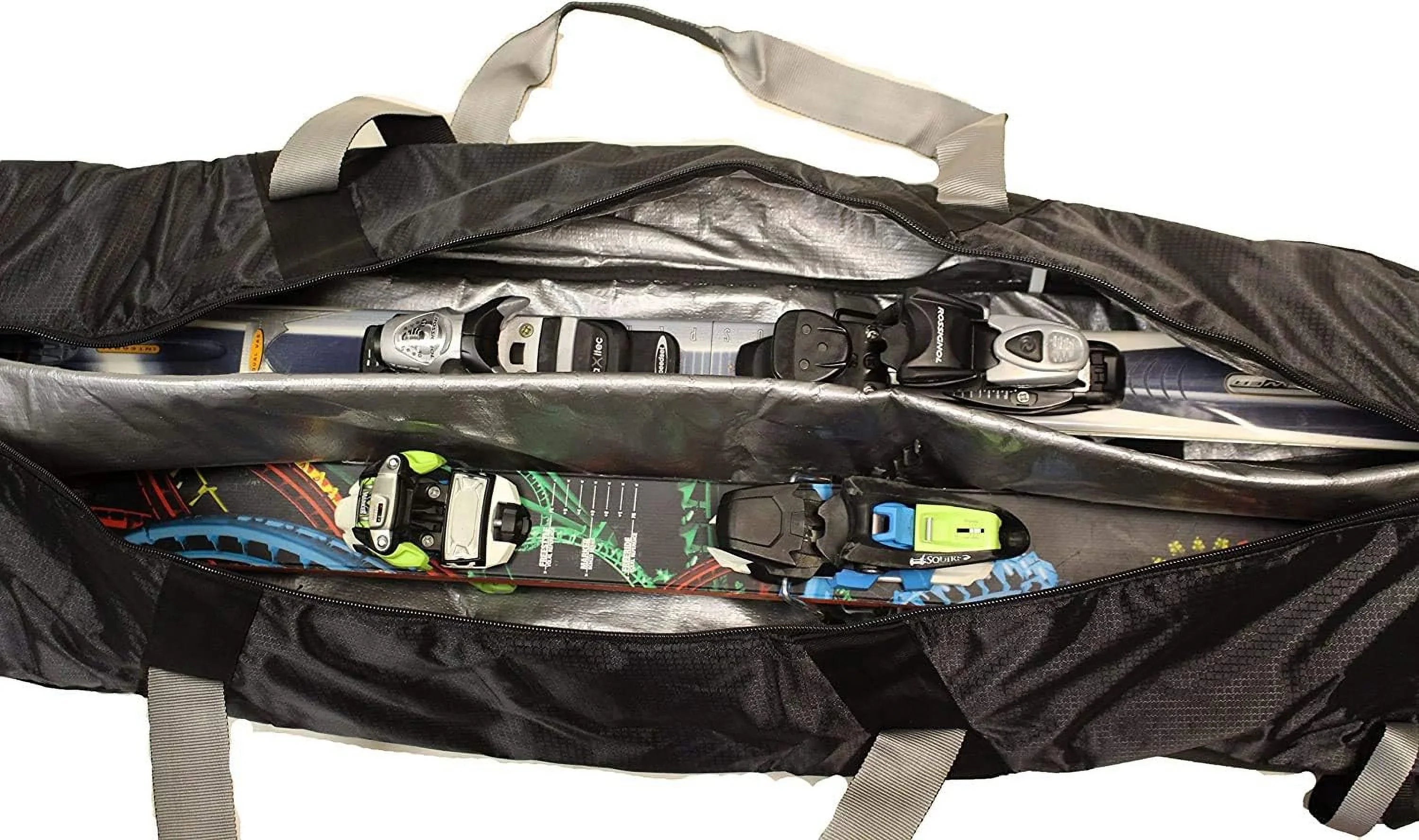 Stylish Rolling Double Ski Bag, Padded Double Ski Bag With Wheels For Air Travel, Easy To Load, Oversized â¦