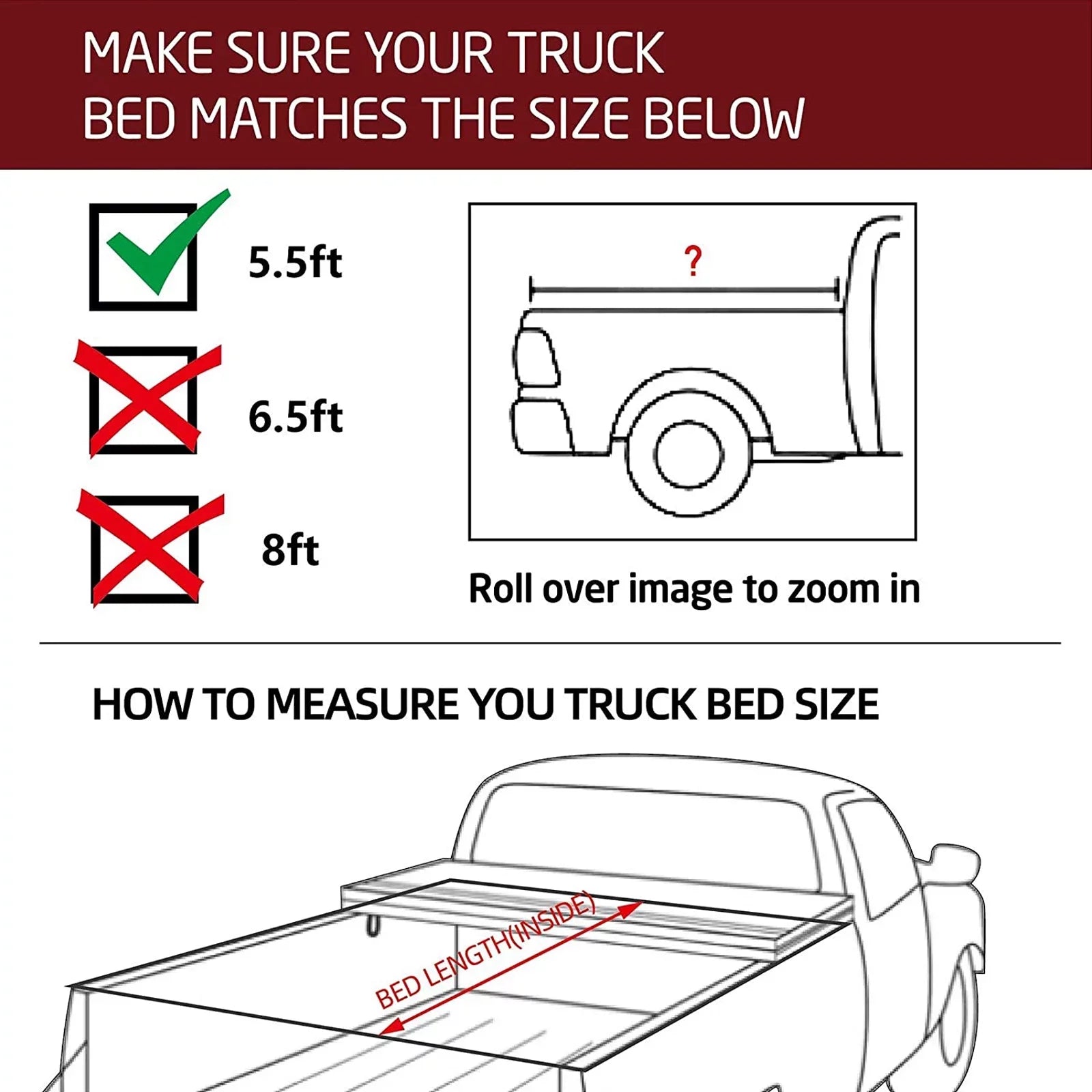 Kikito Vinyl Soft Roll-Up Tonneau Cover Truck Bed for 2022-2024 Tundra 5.6FT (66.7") Bed w/o Trail Edition (for Models Without The Deck Rail System) - Exclusive Design