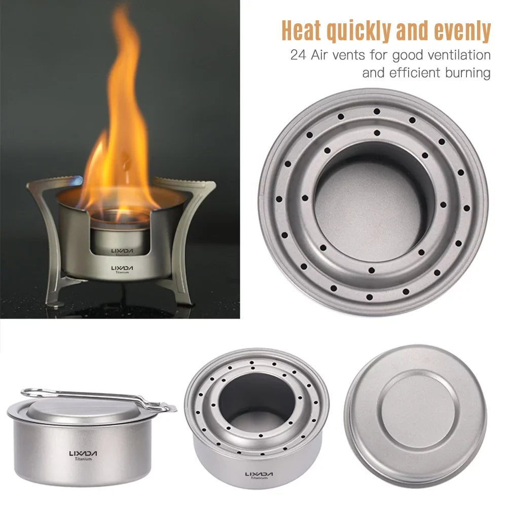LIXADA Stove Ultralight Pocket Cooking Stove for Camping Backpacking Picnic Fishing Hiking Fuel Efficient and User Friendly