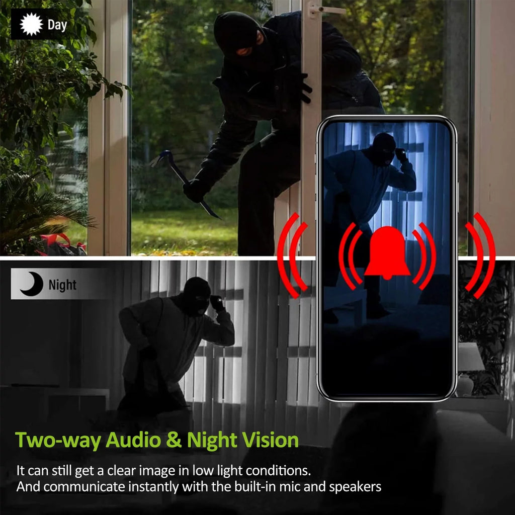 Nebublu 1080P Cameras with Color Night Vision, Smart Motion Detection, IP65 Waterproof , Keep Your Home Safe and Secure - Exclusive Design