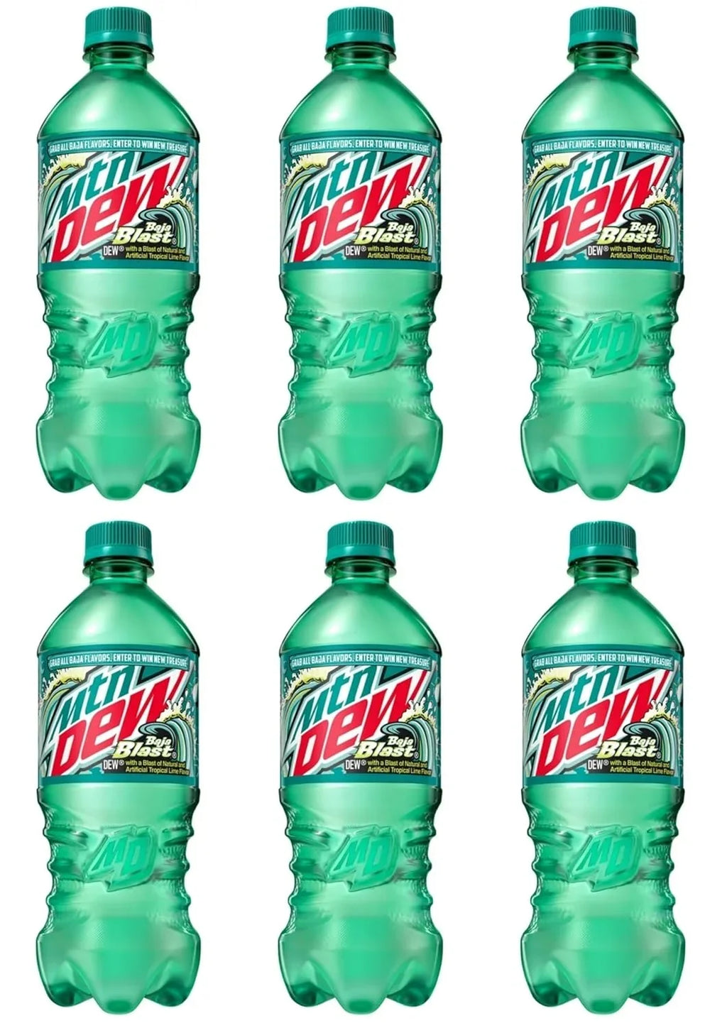 Stylish Mountain Dew Mtn Dew, 20 Oz Bottles, 6 Bottles (Baja Blast)