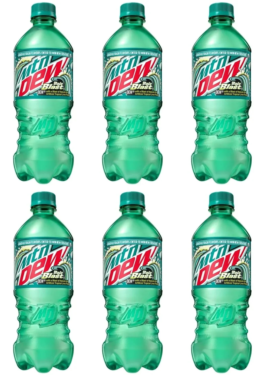 Stylish Mountain Dew Mtn Dew, 20 Oz Bottles, 6 Bottles (Baja Blast)