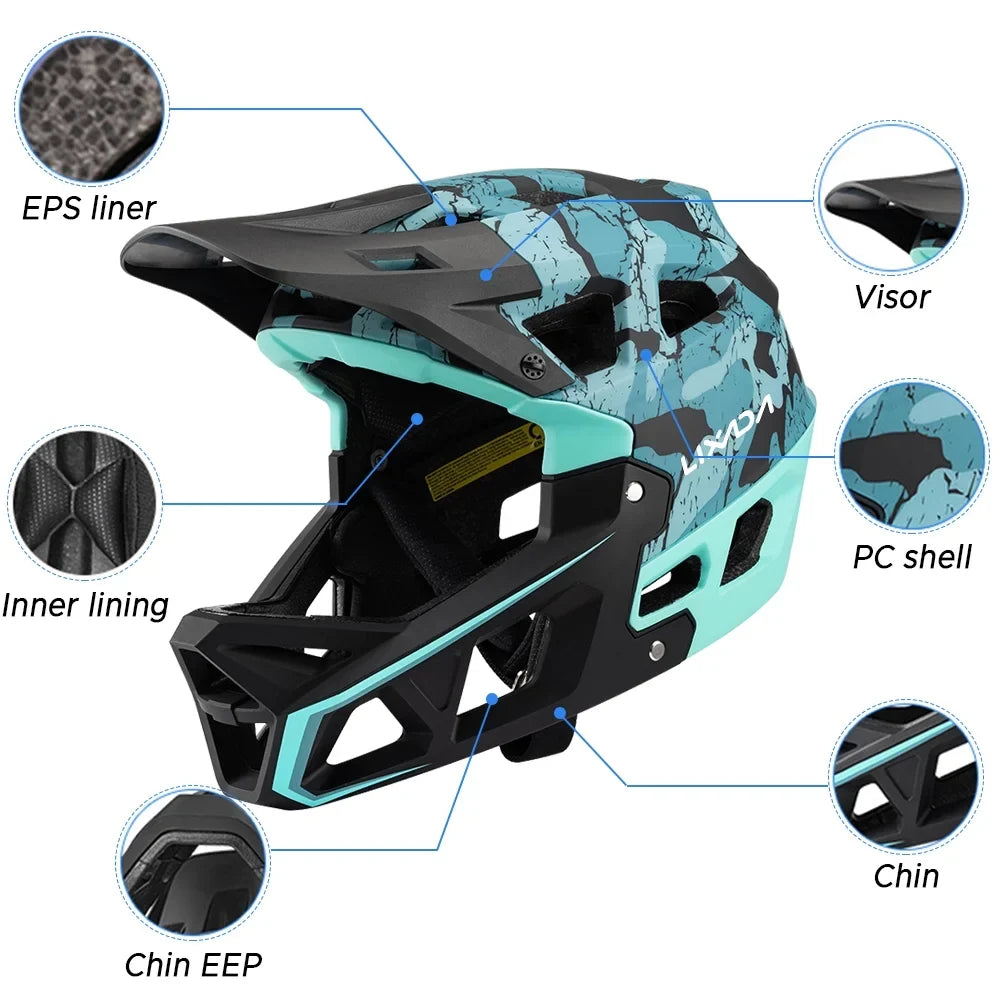 Htovila Helmet,Bike Helmet Head Circumferences Of Visor Over 31 Circumferences Of Bike Over 31 Head Helmet With Visor Helmet Downhill Mtb Helmet Men/women Mountain Downhill Mtb Helmet With Visor Over