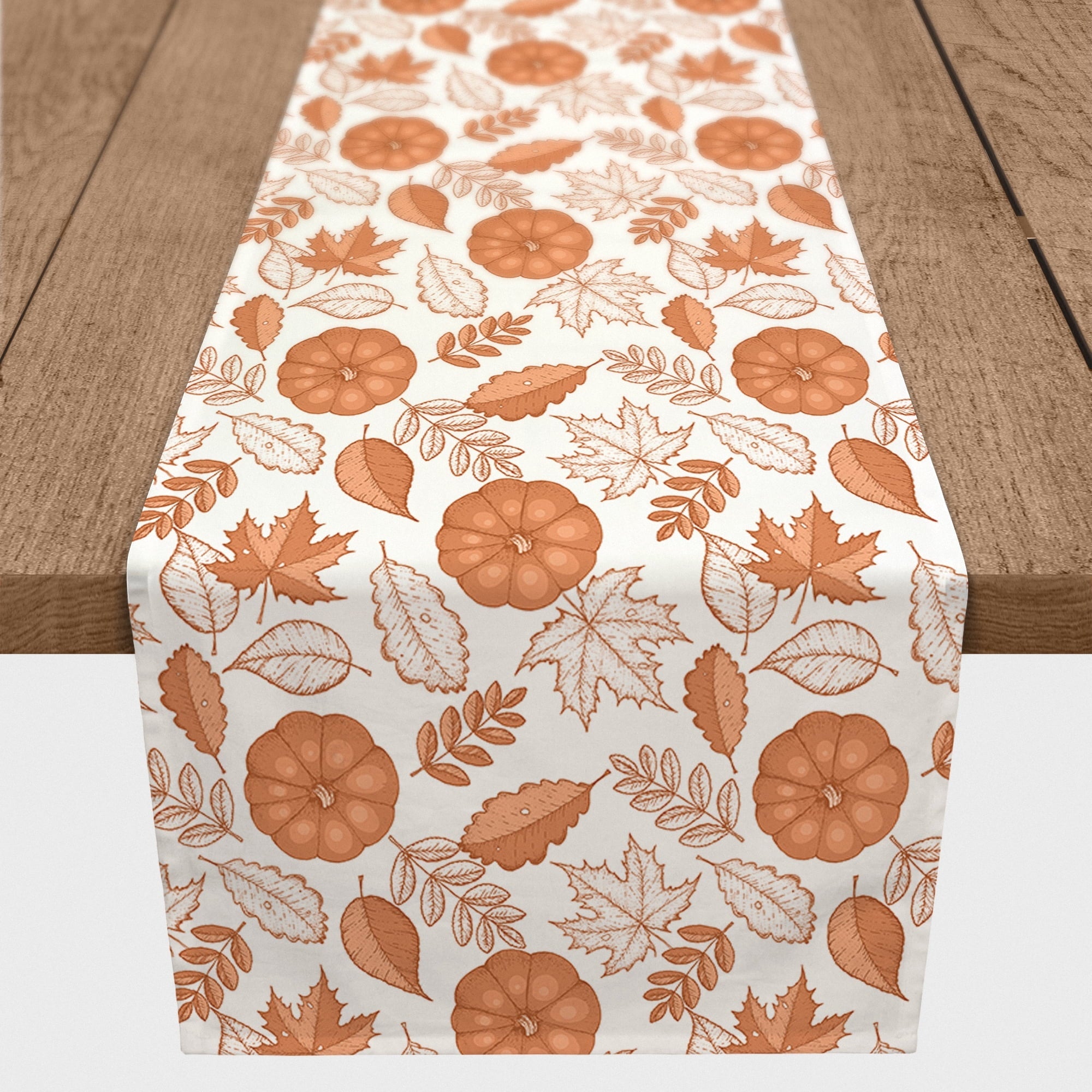 Stylish Creative Products Fall Foliage Orange 16x72 Poly Twill Table Runner