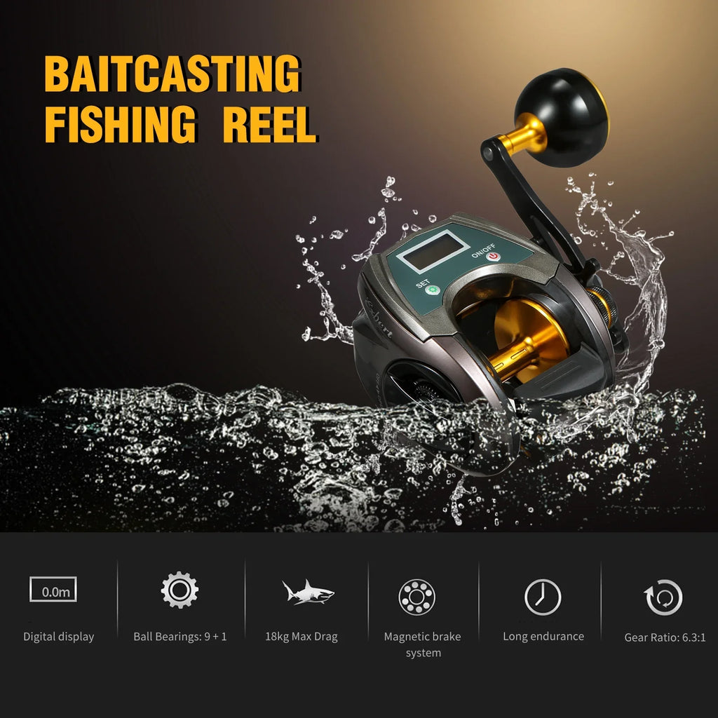 EXBERT Baitcasting Reel,With Display Speed Reel Usb Carbon 9+1bb Reel With Fiber Reel 9+1bb Eryue Reel With Display Speed 6.4 1 Carbon Fiber Reel Brake Baitcaster Reel Display Speed 6.4 1 Ratio Brake