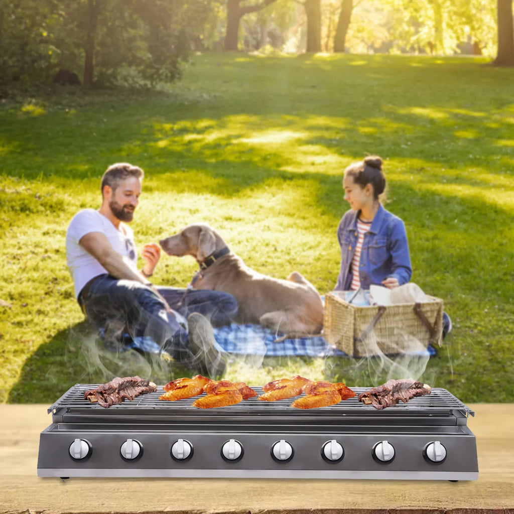 YIYIBYUS BBQ Grill Gas Barbecue Grill for Home Patio Garden Party Picnic, Stainless Steel - Exclusive Design