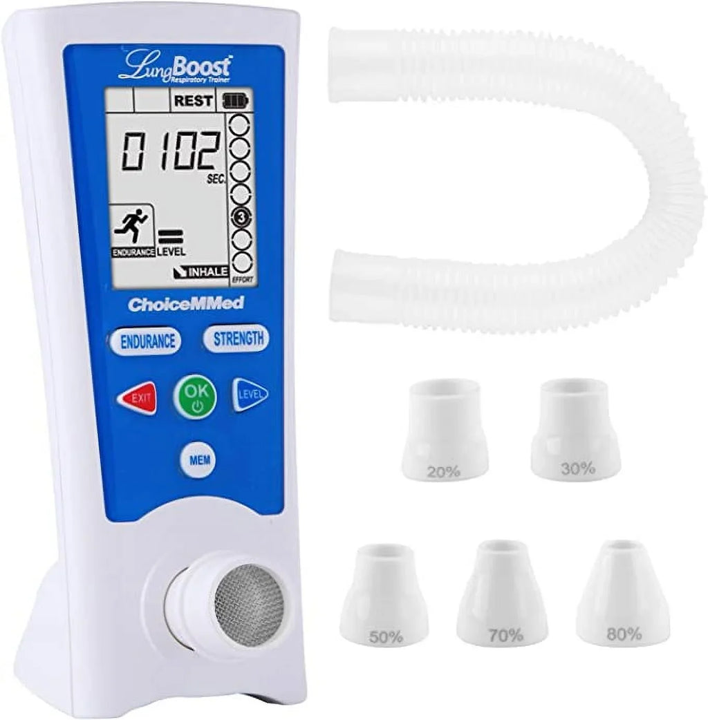 CHOICEMMED Lung Boost Electronic Smart Lung Exerciser - Lung Strengthener for Improving Lung Capacity - Replacement for Altitude Mask, Breathing Bag - Underwater Exploration and Instrument Breathe Trainer