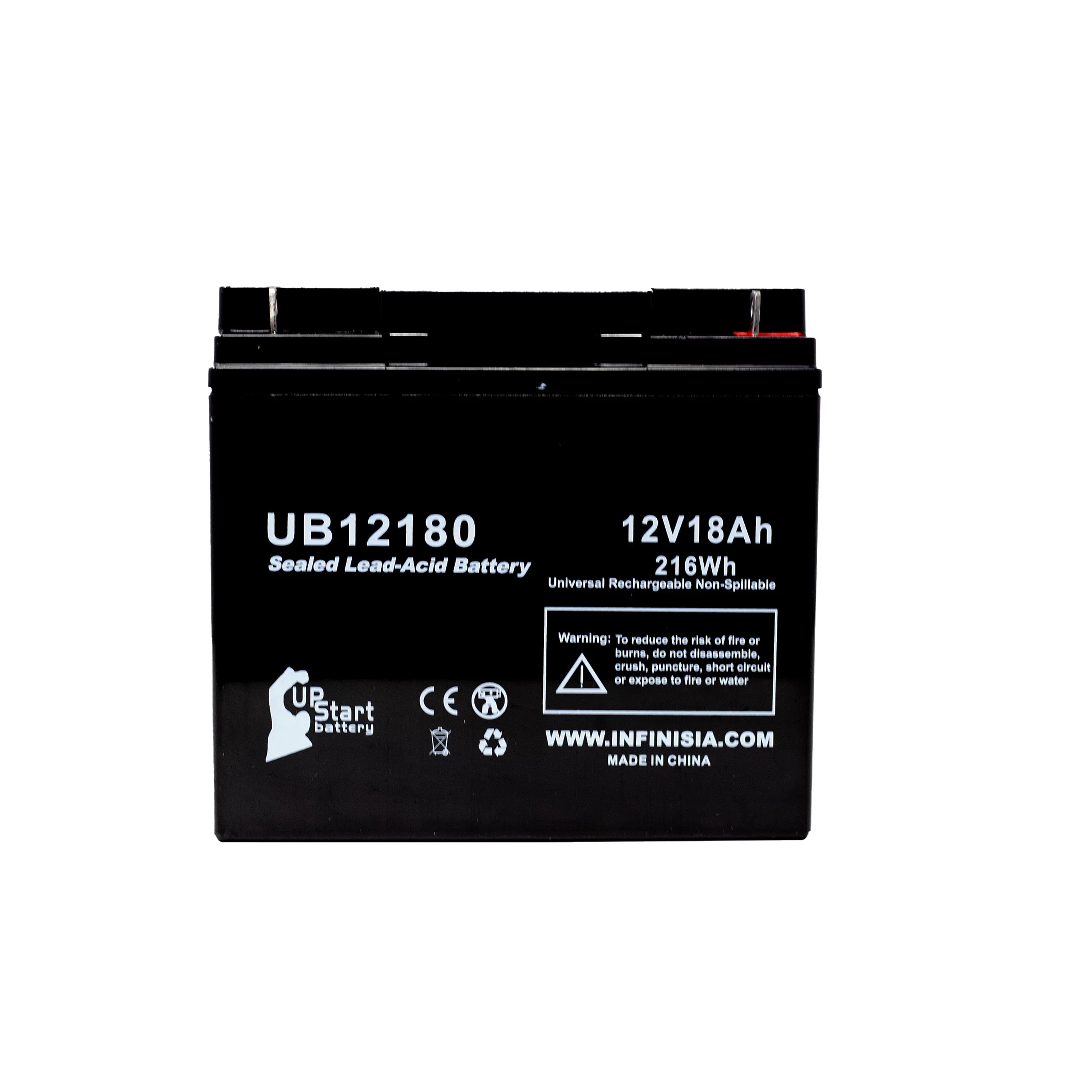 Compatible EAGLE PICHER BATTERIES CFMP12V18 Battery - Replacement UB12180 Universal Sealed Lead Acid Battery (12V, 18Ah, 18000mAh, T4 Terminal, AGM, SLA)