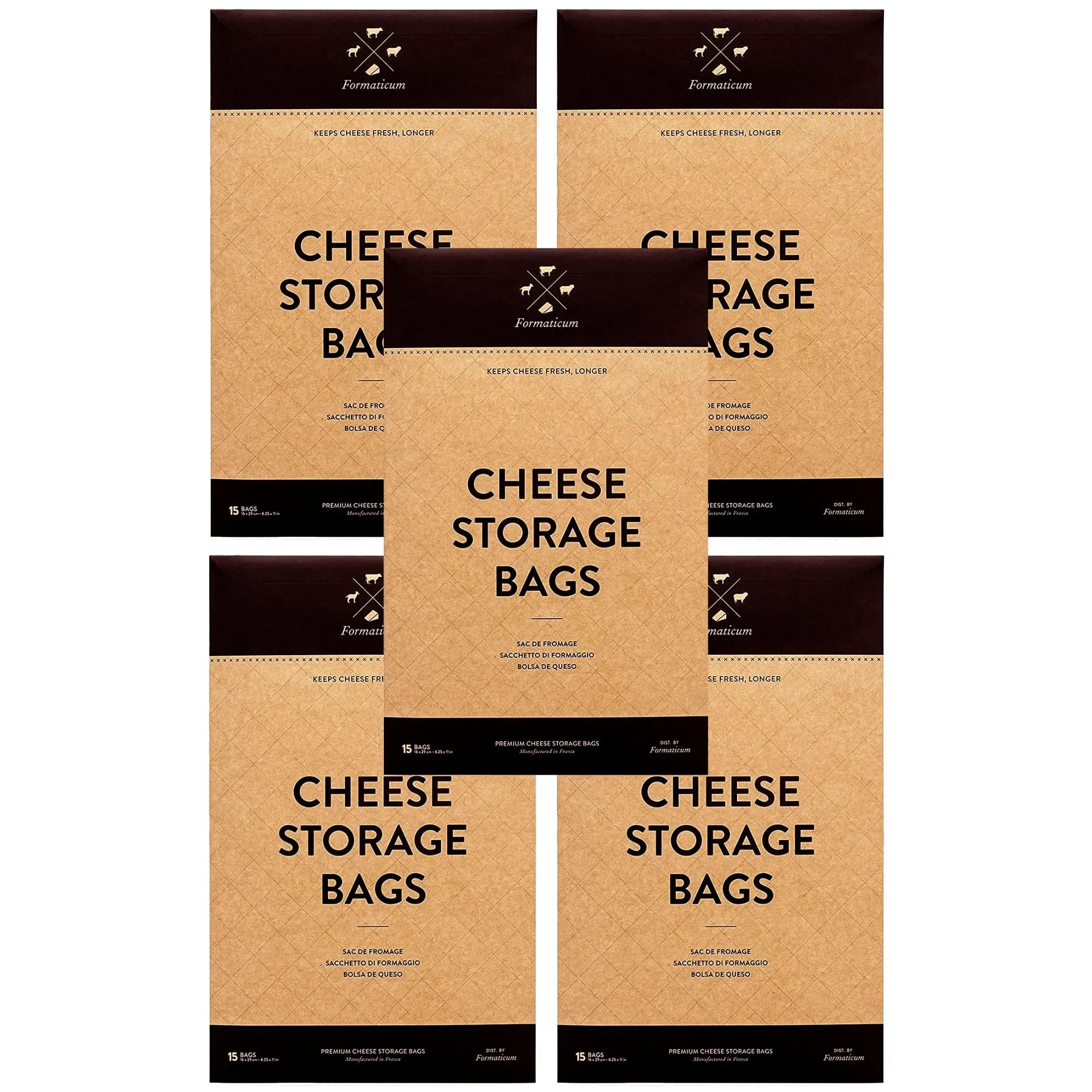 Stylish Formaticum Cheese Storage Bags, Keep Charcuterie Fresh, Wax Paper Bags, 75 Count