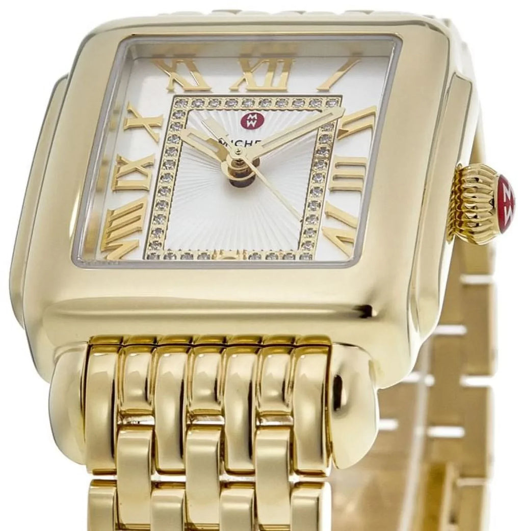 Stylish Michele Deco Madison Diamond Silver Dial Women's Watch MWW06G000014
