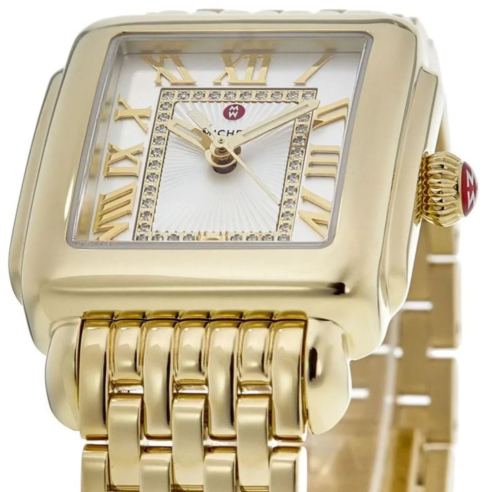 Stylish Michele Deco Madison Diamond Silver Dial Women's Watch MWW06G000014