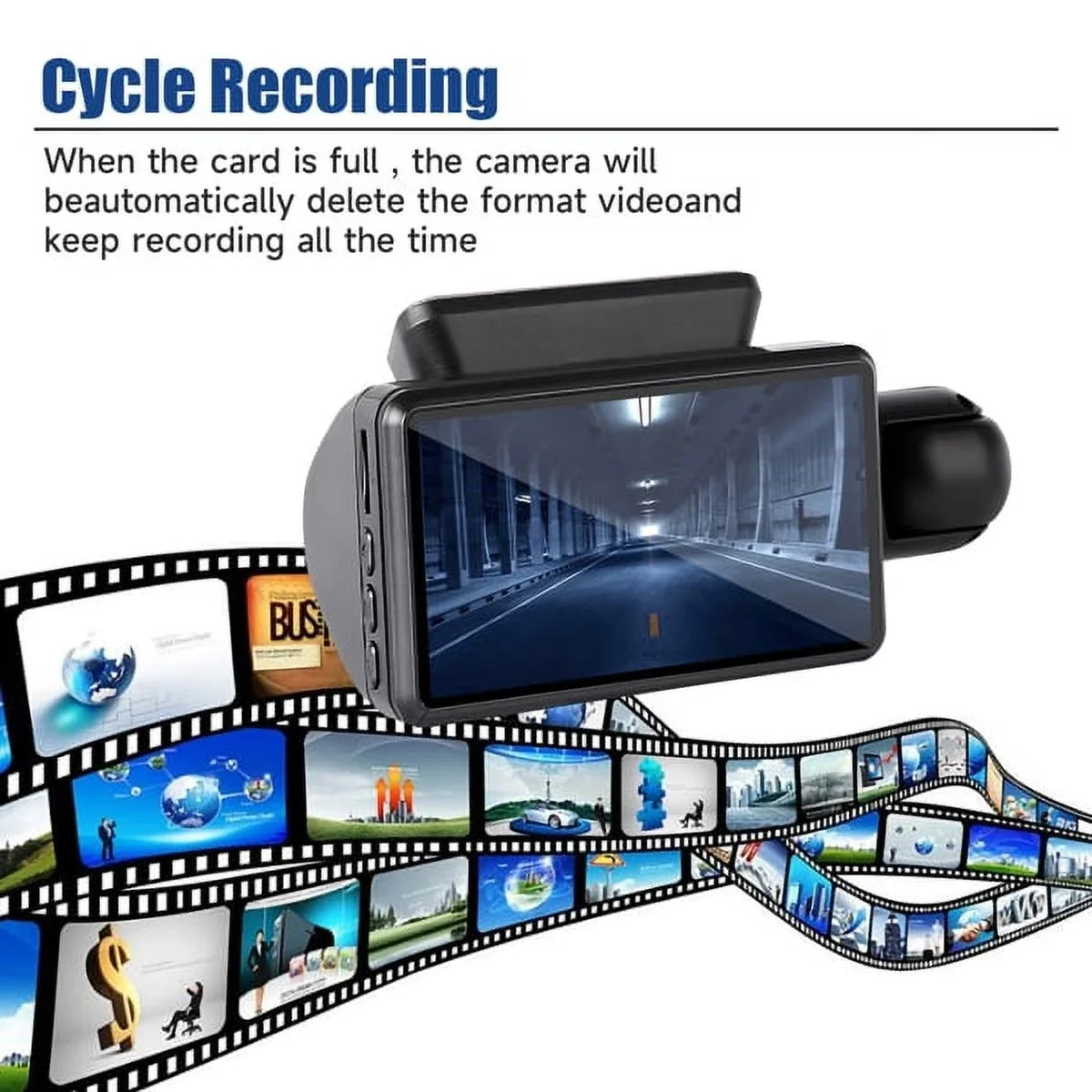Stylish SYTHERS 1080P Dash Cam Front and Rear, 170Â° Wide Angle Dash Camera with Night Vision