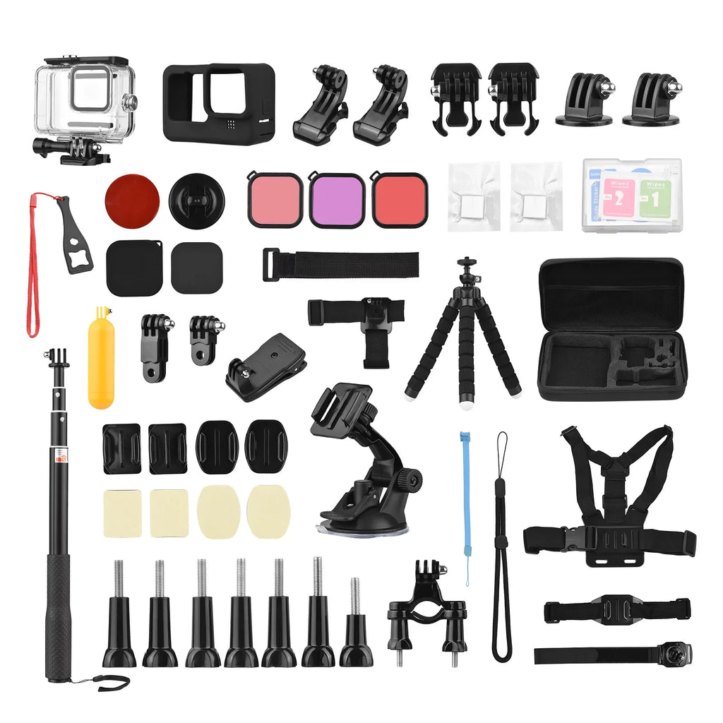 Anself Action Accessories Kit Sports Accessories Set with Waterproop Housing Silicone Protective Case Selfie Stick Various Mount Bracket and More Replacement for GoPro Hero 109 Black with - Exclusive Design