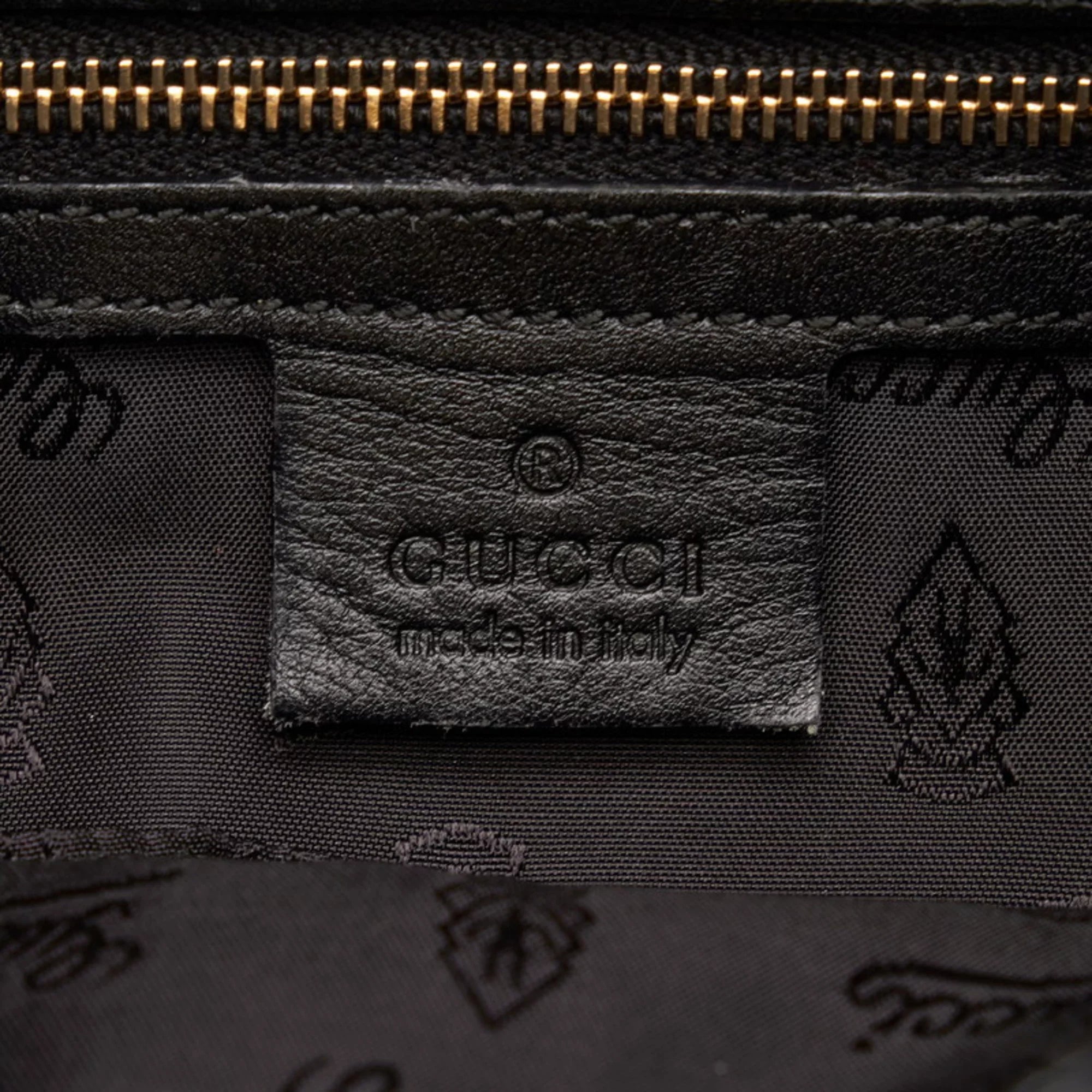 Pre-Owned Gucci Ribbon Handbag Hobo Bag 189885 Black Patent Leather Ladies GUCCI (Good)