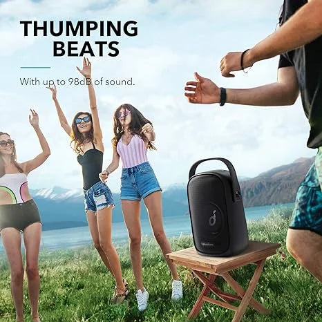 Open Box Soundcore Trance Go Outdoor Bluetooth Speaker BassUp Technology A3396 - BLACK - Exclusive Design