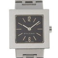 Pre-Owned BVLGARI Bulgari Quadrado watch SQ22SS stainless steel silver quartz analog display ladies black dial (Good)