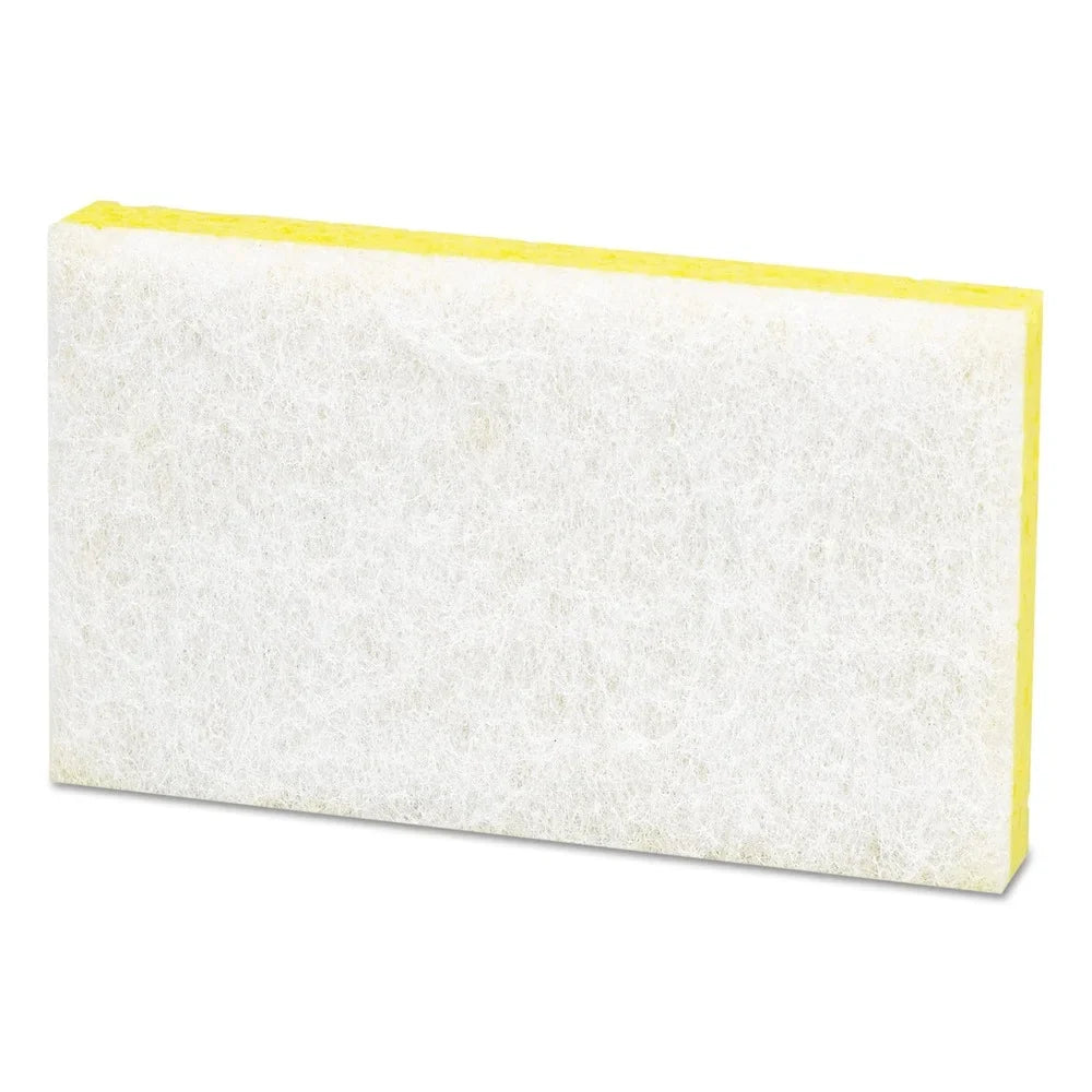 Scotch-Brite PROFESSIONAL 63 0.7 in. Thick 3.6 in. x 6.1 in. #63 Light-Duty Scrubbing Sponge - Yellow/White (20/Carton) - Exclusive Design