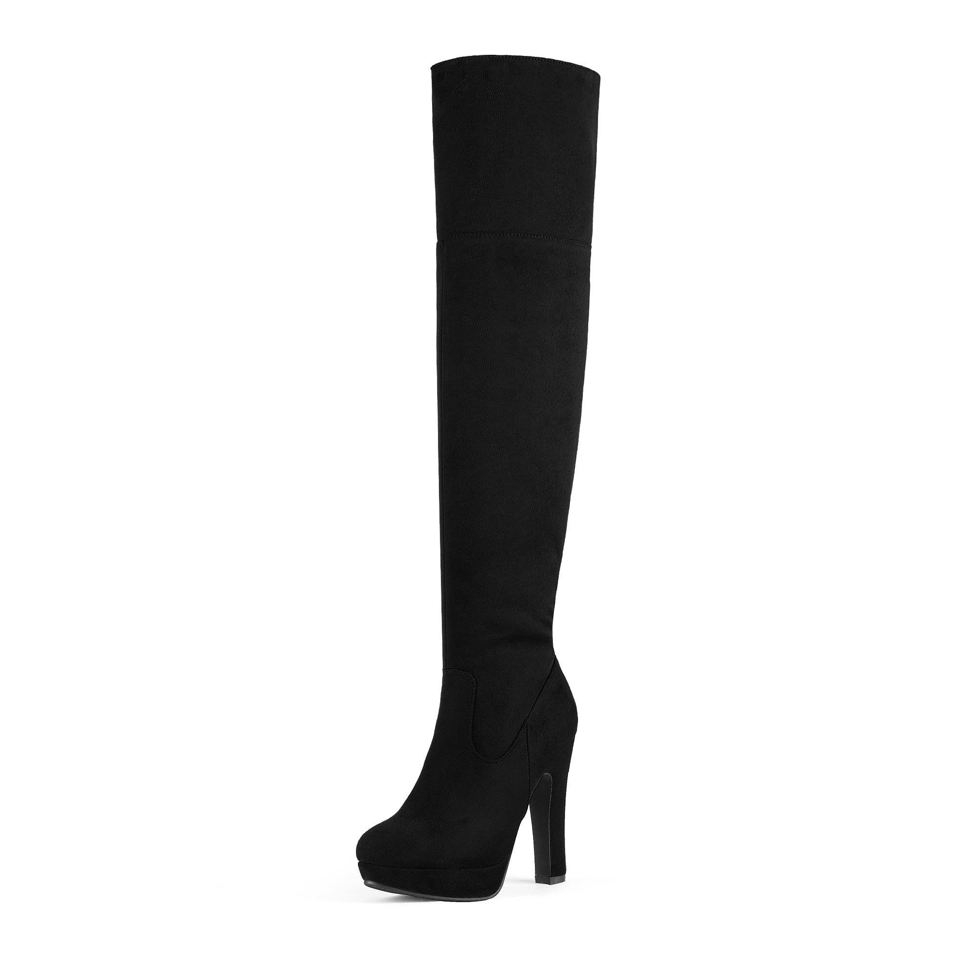Stylish DREAM PAIRS Women's Fashion Thigh High Chunky Heel Platform Over The Knee Boots HIGHPLAT BLACK Size 7.5