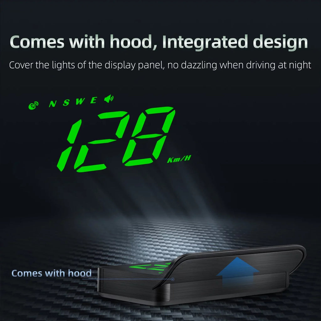 moobody Car HUD 3.5 inch Head-up Display Windshield Projecter Digital Vehicle Speedometer GPS Model Overspeed Warning Fatigue Driving Alarm