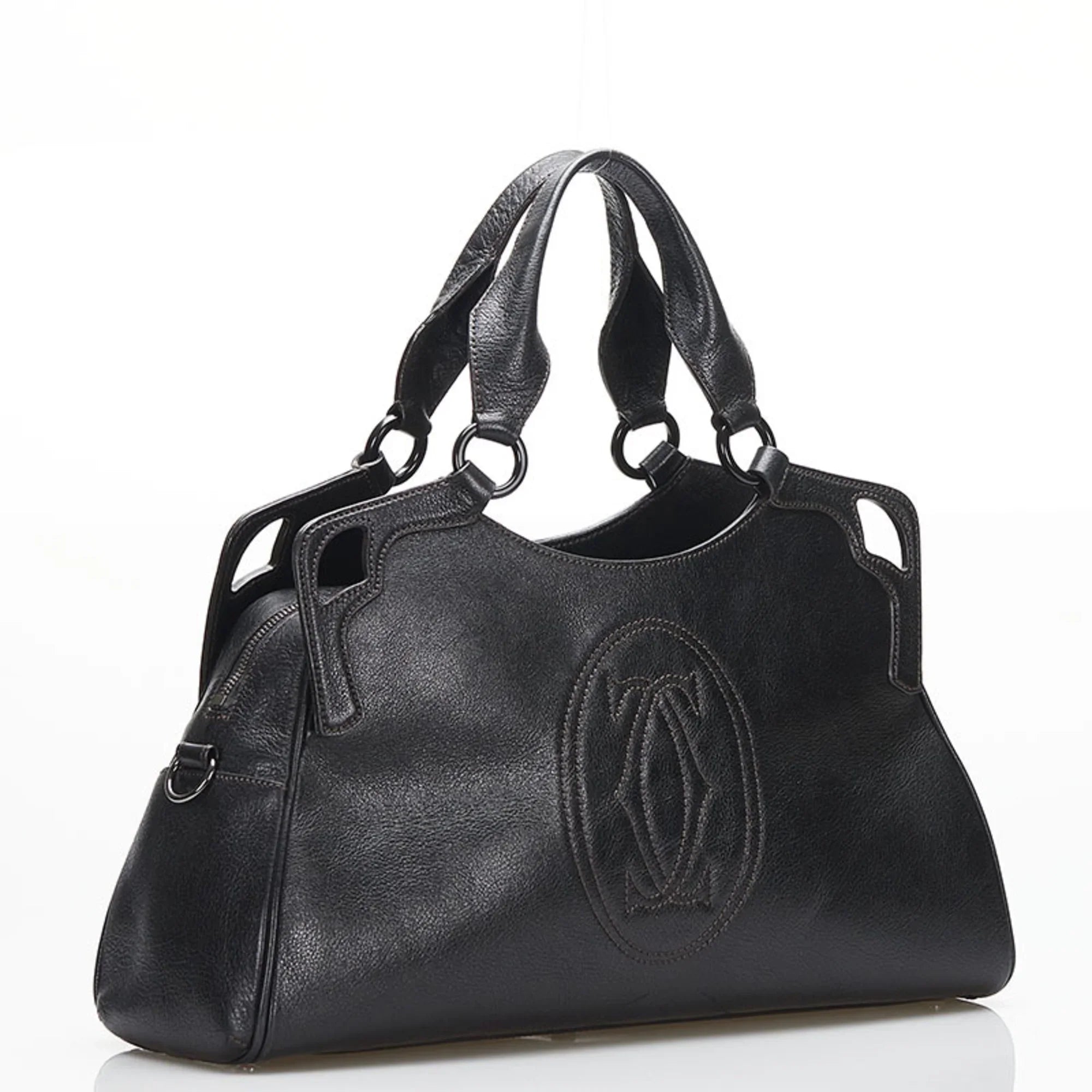 Pre-Owned Cartier handbag shoulder bag brown leather ladies CARTIER (Fair) - Exclusive Design