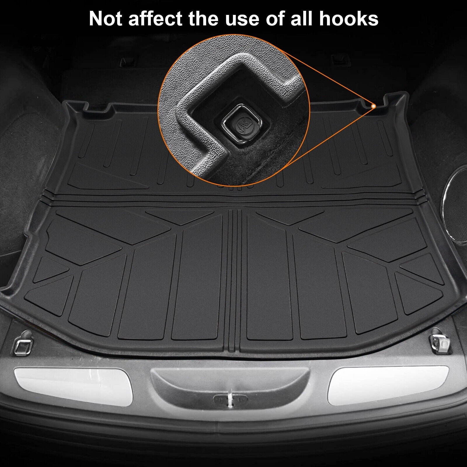 Stylish Trunk Mat Custom Fit Jeep Grand Cherokee 2011-2022 TPE Cargo Floor Carpet Rubber Car Rear Cargo Liner Protector All Weather Black