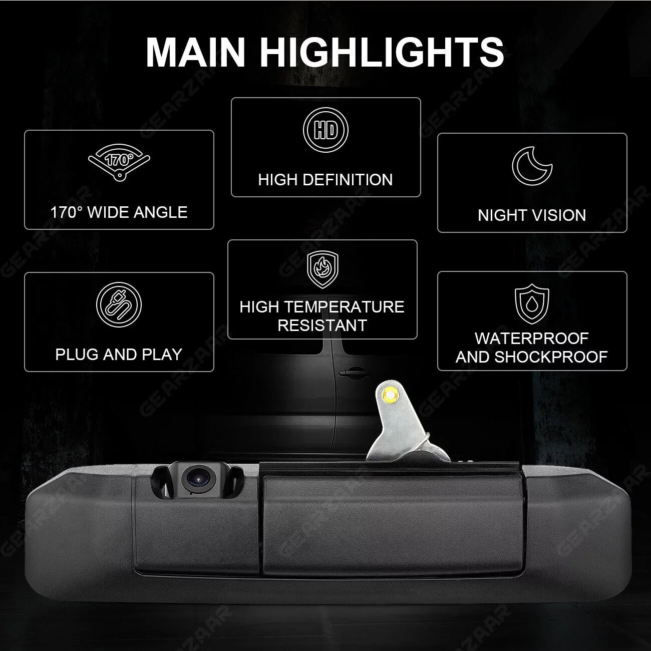 For Toyota Tacoma 2005-2014 2006 2007 2008 09 Tailgate Handle with Backup Camera - Exclusive Design