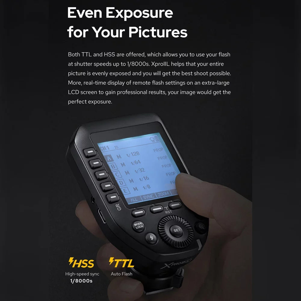 Godox XPROII-L 2.4G Wireless Flash Trigger TTL Autoflash 18000s HSS Large LCD Screen 32 Channels 16 Groups Replacement for Leica Cameras - Exclusive Design
