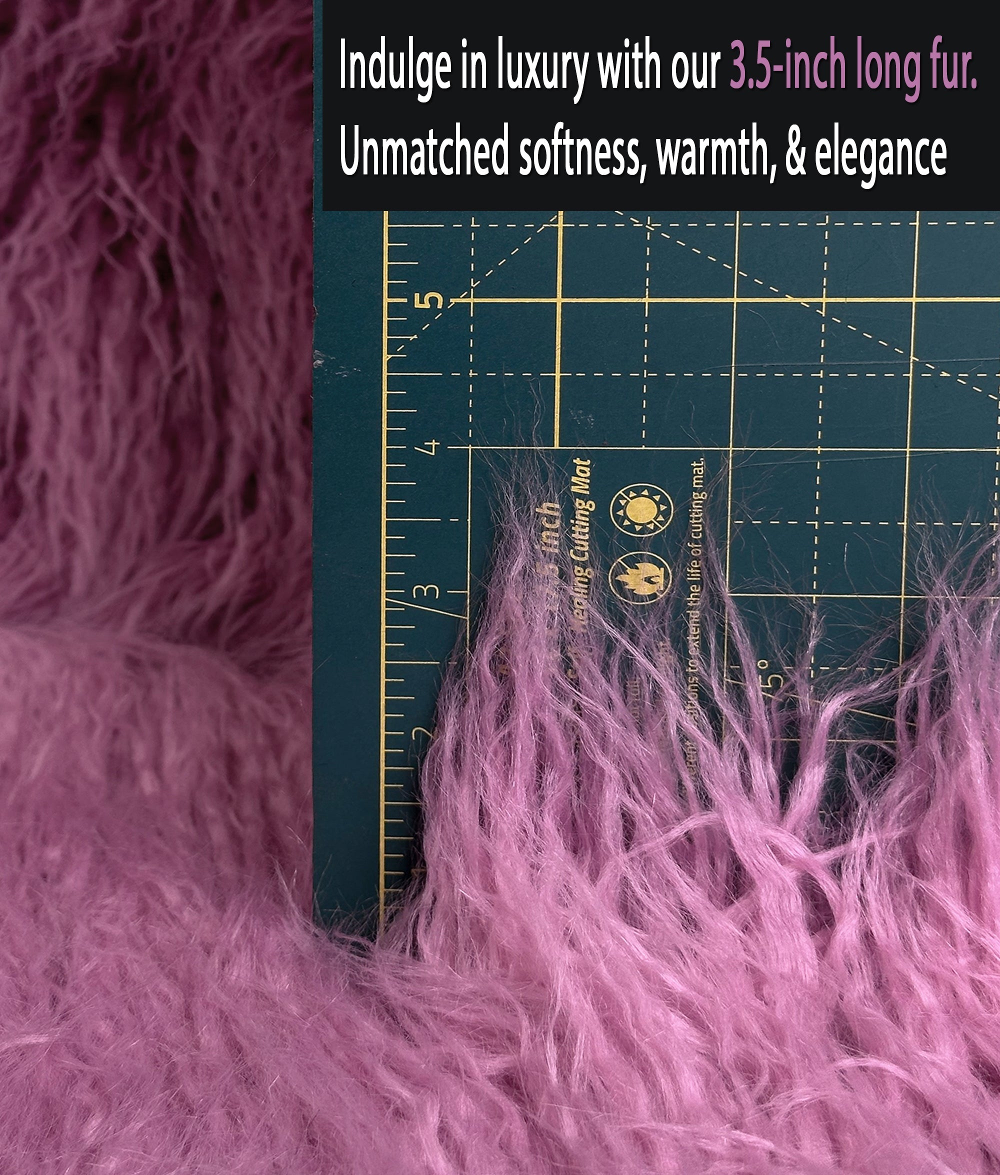 Stylish Faux Fake CURLY Yak FUR 3.5" LONG Pile Japanese Fire Retardant Yarn 2.3oz Per Yard / Craft, Sewing Cosplay 58" Wide Sold by Continuous Yard (Dusty Rose)