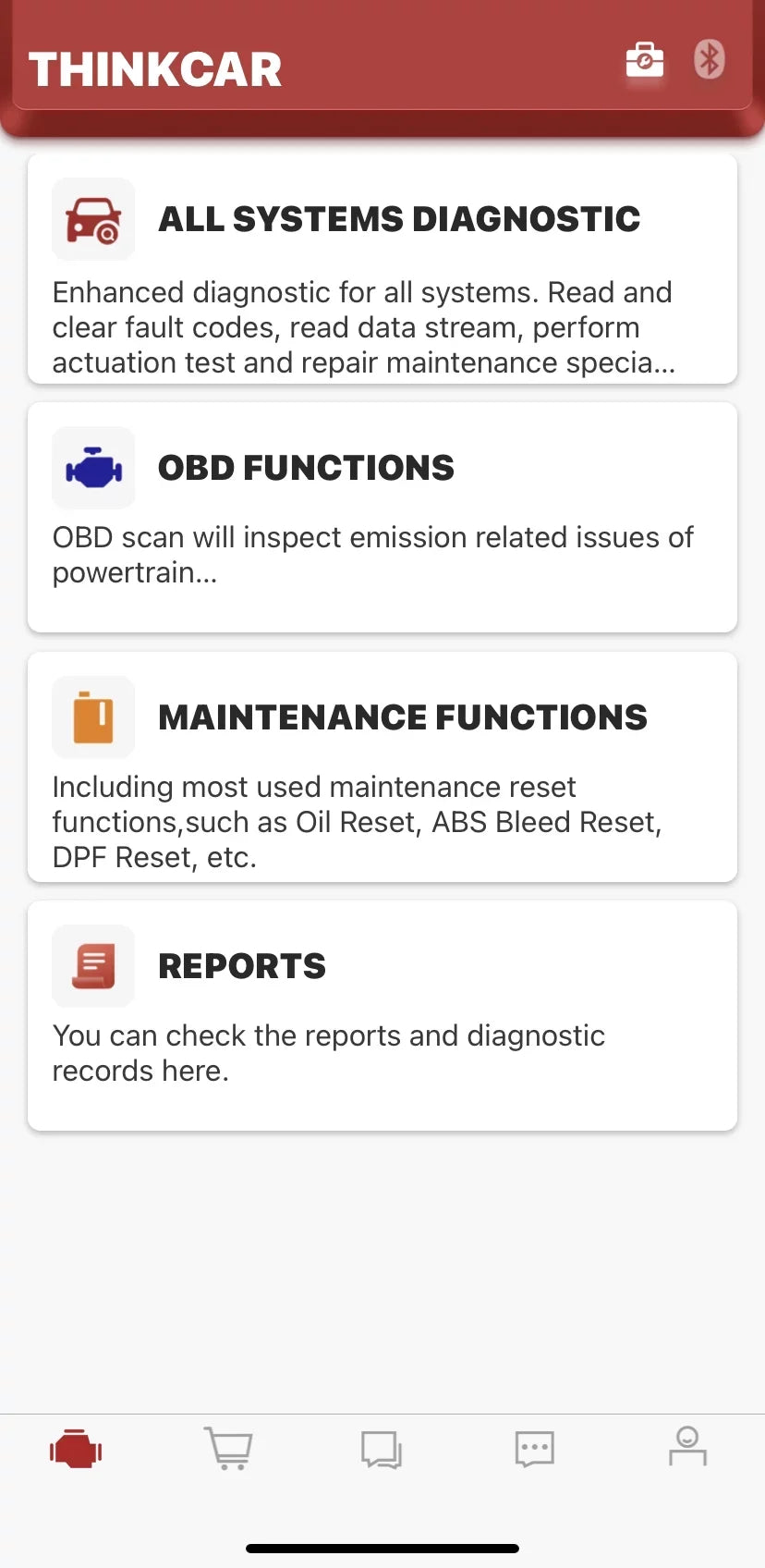 Bluetooth OBD2 Scanner Full Systems Car Diagnostic Tool Code Reader (2 Year Software Included) 15 Maintenance Functions for Cars Since 1996- THINKCAR THINKDIAG - Exclusive Design