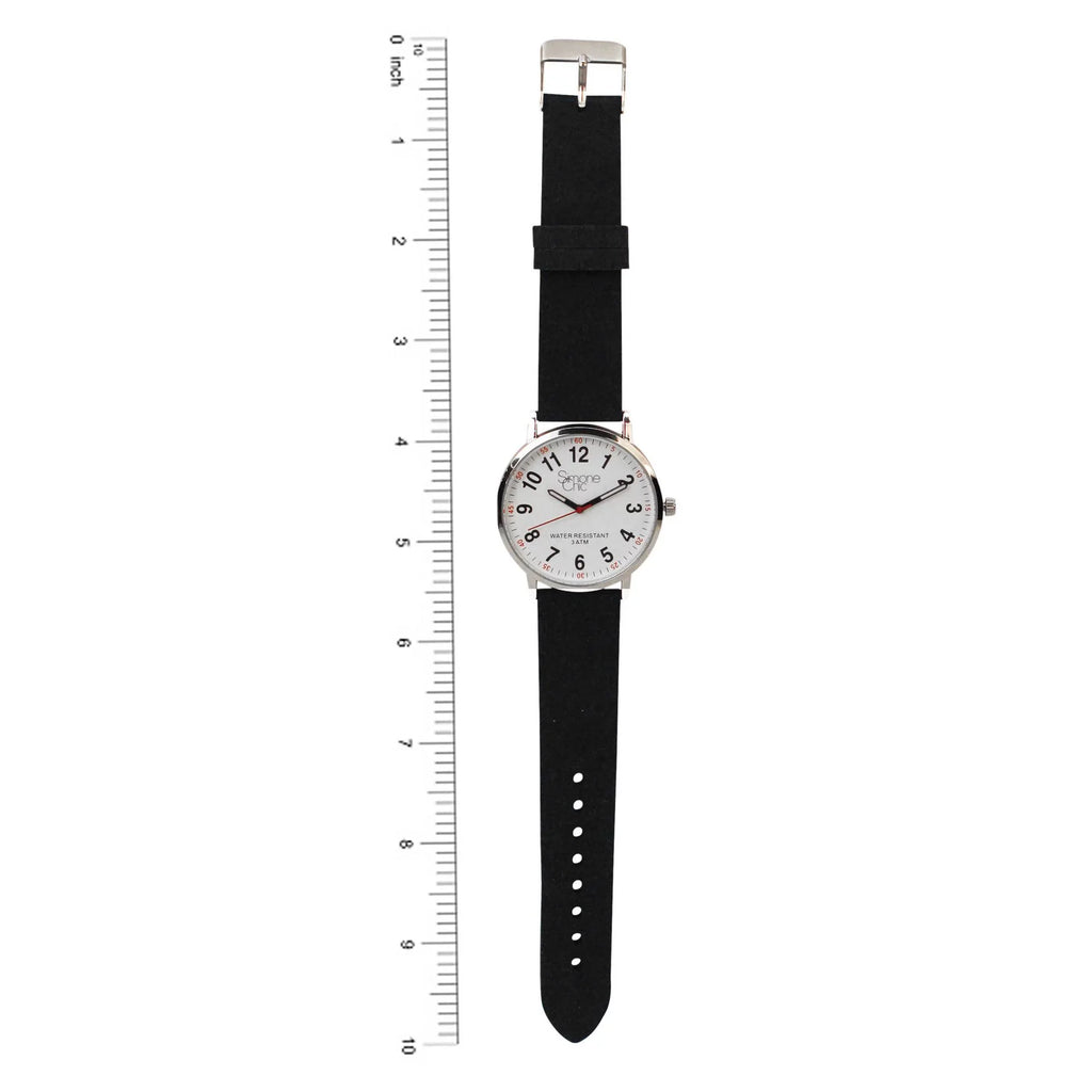 Stylish Watch for Nurse, Medical Professionals and Students â With Second Hand, Easy Read Dial - Hour & Second Arabic Time Indicator, and Silicone Band with Various Colour choice, Nurse Watch- Black