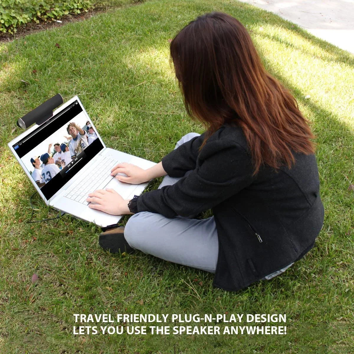 SonaVERSE USB Speakers for Laptop Computer - USB Powered Mini Sound Bar with -On Portable External Speaker