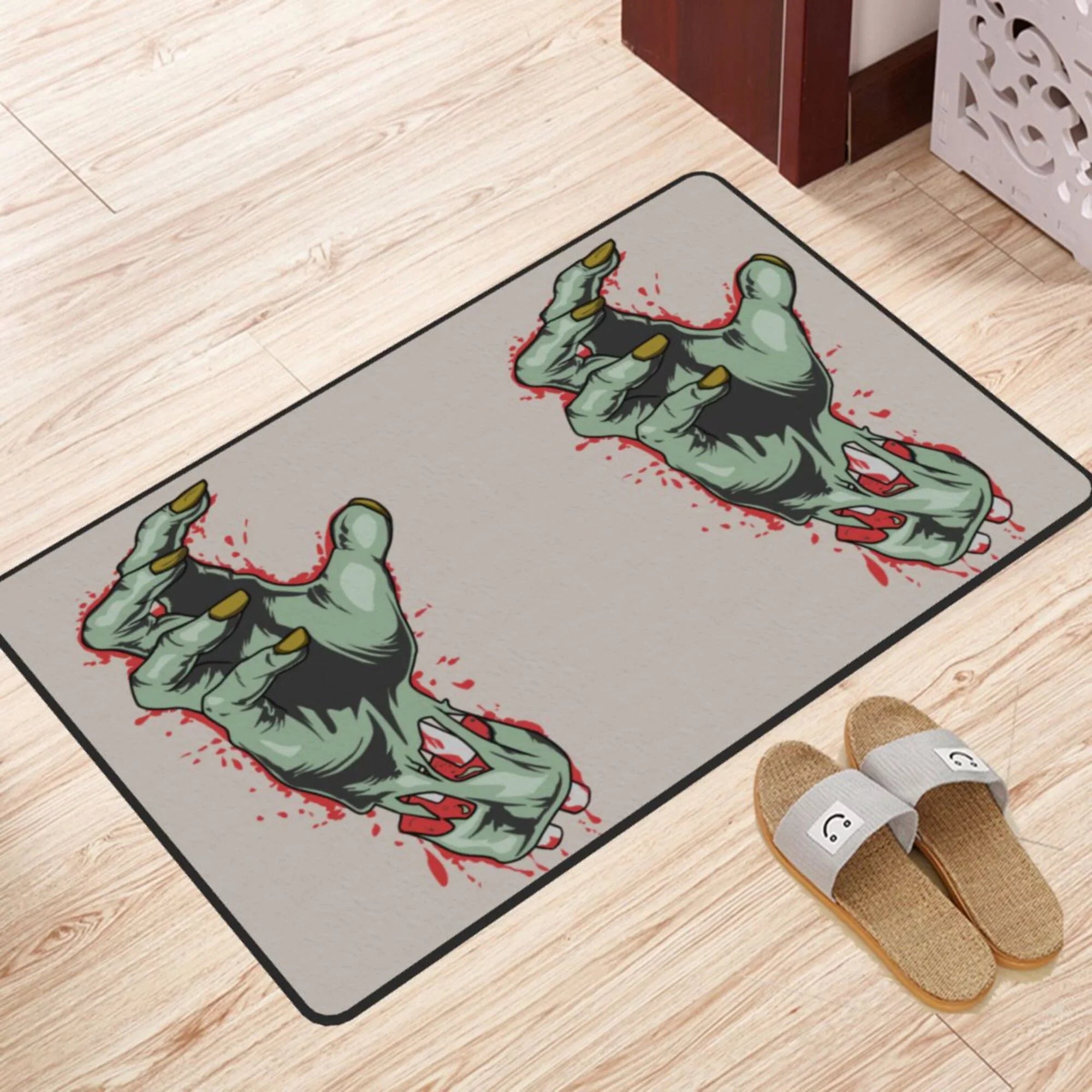 Stylish XMXY Horror Zombie Blood Hand Area Rugs Doormat Outdoor Entrance, Facecloth Non-slip Floor Mat Rug for Living Room Kitchen Sink Area Indoor,72"x48"