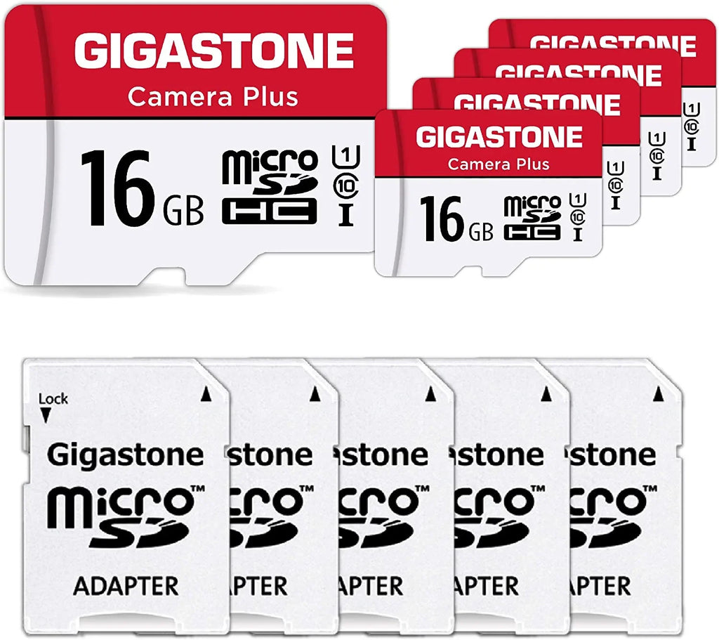 [Giga] 16GB 5-Pack ro SD , Camera Plus, roSDHC Memory for Wyze Cam, Security Camera, Full HD Video - Exclusive Design