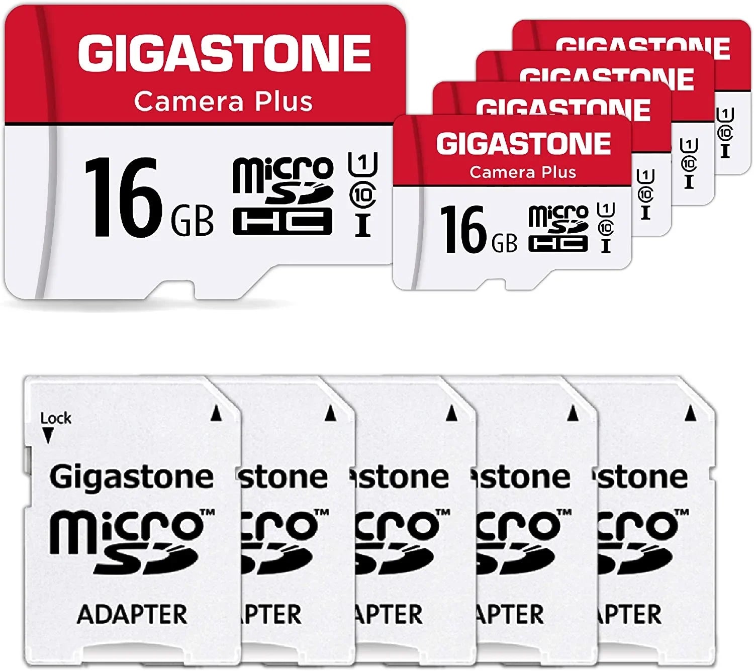 [Giga] 16GB 5-Pack ro SD , Camera Plus, roSDHC Memory for Wyze Cam, Security Camera, Full HD Video - Exclusive Design