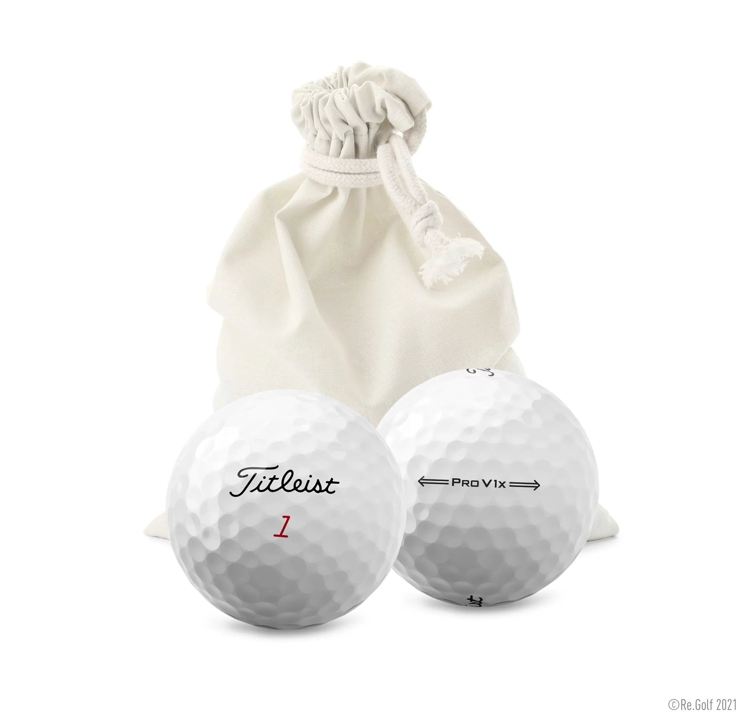 Stylish 12 Recycled Titleist PRO V1X in Eco-Friendly Bag (Professionally Recycled)