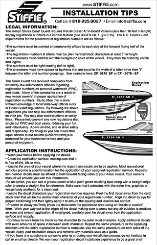 STIFFIE Techtron Yellow/Blue 3" Alpha-Numeric Identification Custom Kit Registration Numbers & Letters Marine Stickers Decals for Boats & Personal Watercraft PWC