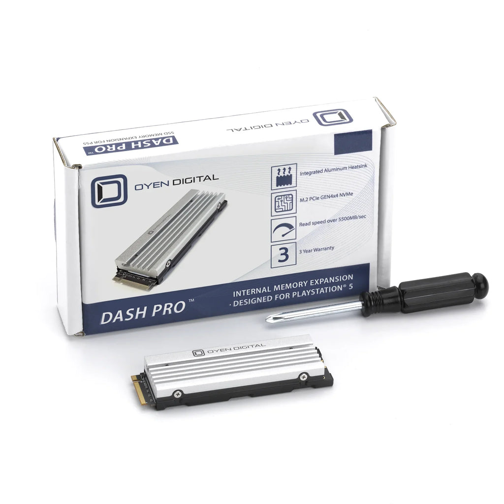 Stylish Dash Pro 8TB NVMe PCIe SSD with Heatsink, Compatible with Sony PS5 Internal M.2 Slot