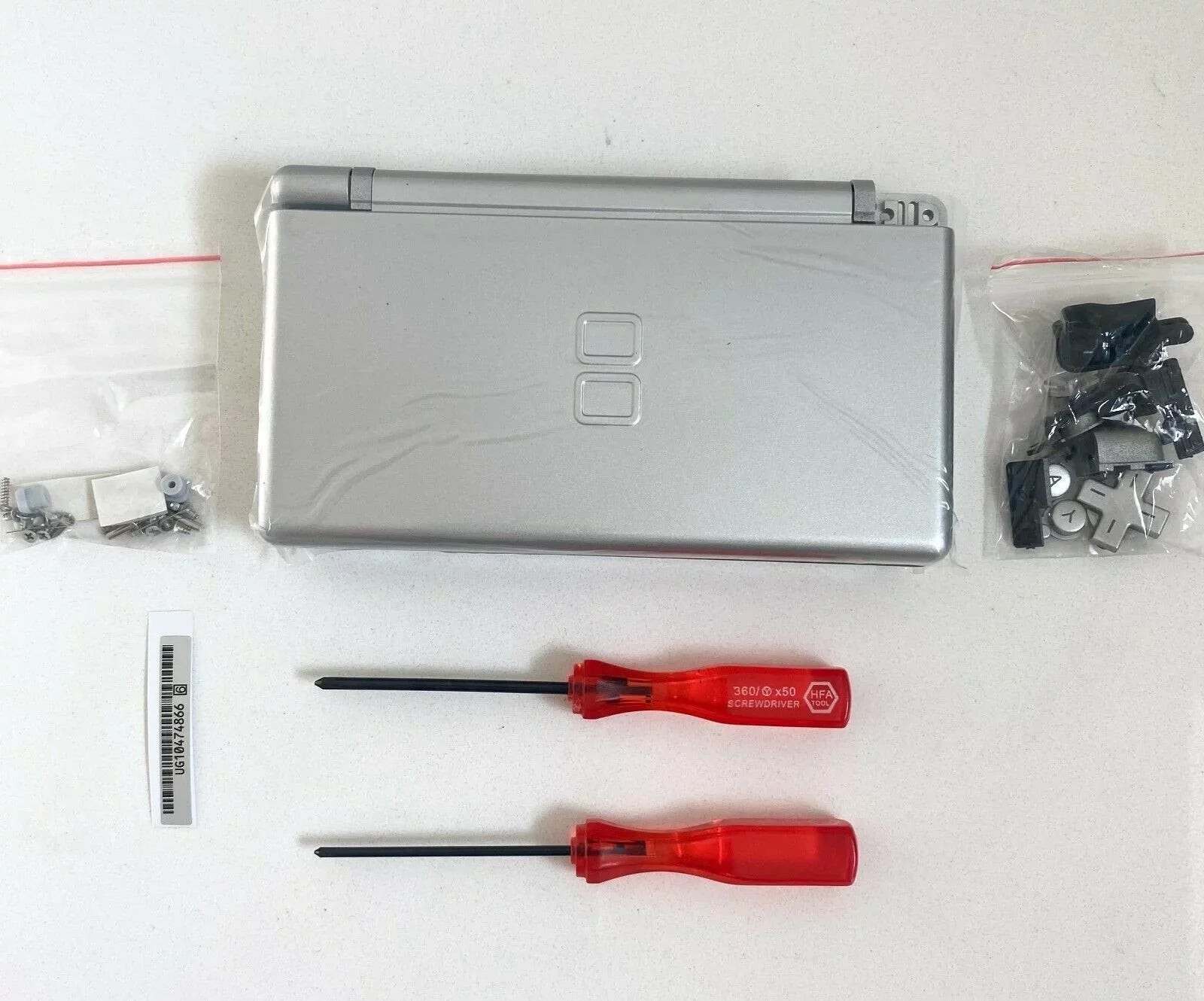 Replacement Housing for Nintendo DS Lite Glass Lens Shell Silver - Exclusive Design