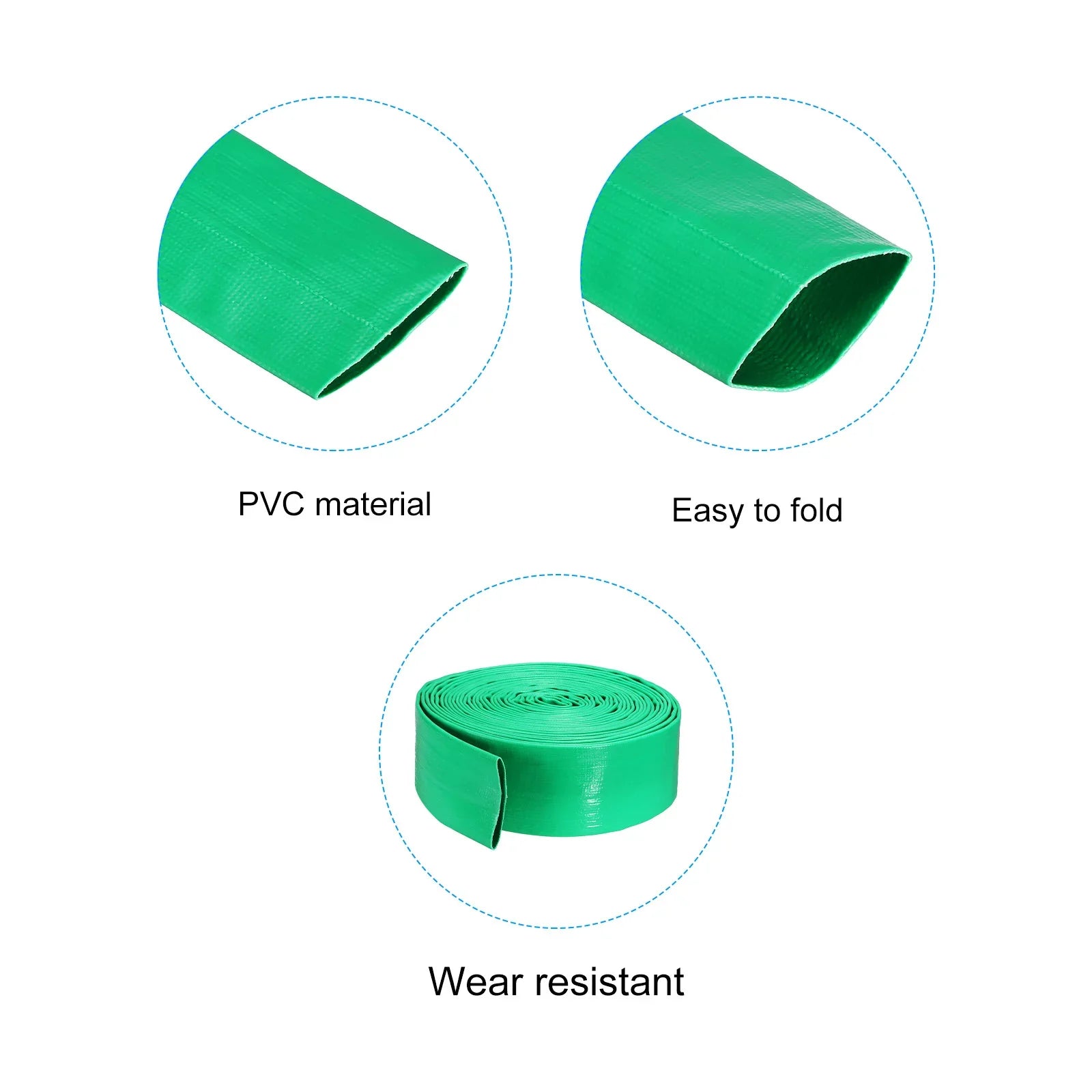 Backwash Hose 2" Dia 25ft 0.3MPa High Pressure PVC Reinforced Discharge Hoses for Swimming Pool - Exclusive Design