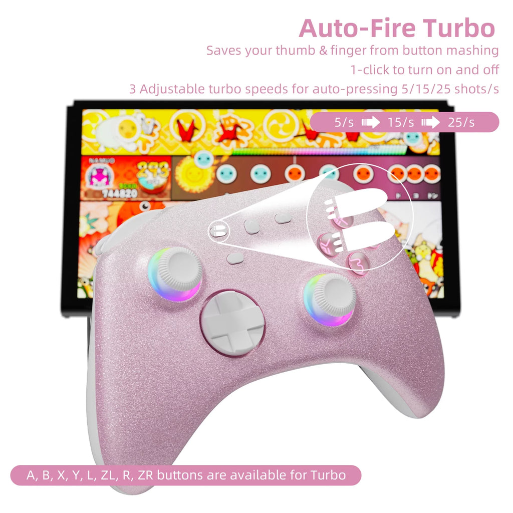 PokÃ©mon Violet Game Disc and Upgraded Switch Pro Controller for Nintendo Switch/OLED/Lite, Wireless Switch Remote for PC/IOS/Android/Steam Pink